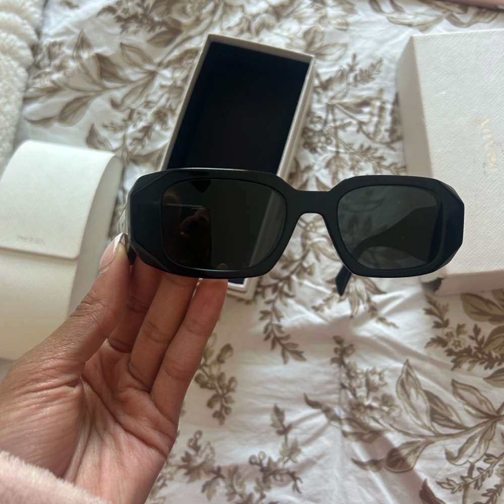 Prada Women's Black Geometric Sunglasses - Picture 6 of 13